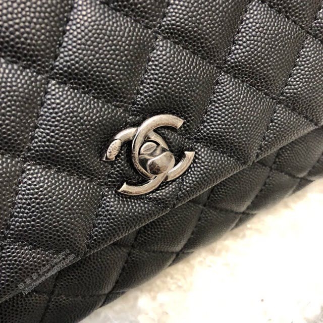 Chanel女包 92990 Chanel鏈條包 小顆粒球紋皮 最頂級複刻手工製作 香奈兒爆款小號手提女包  djc3950